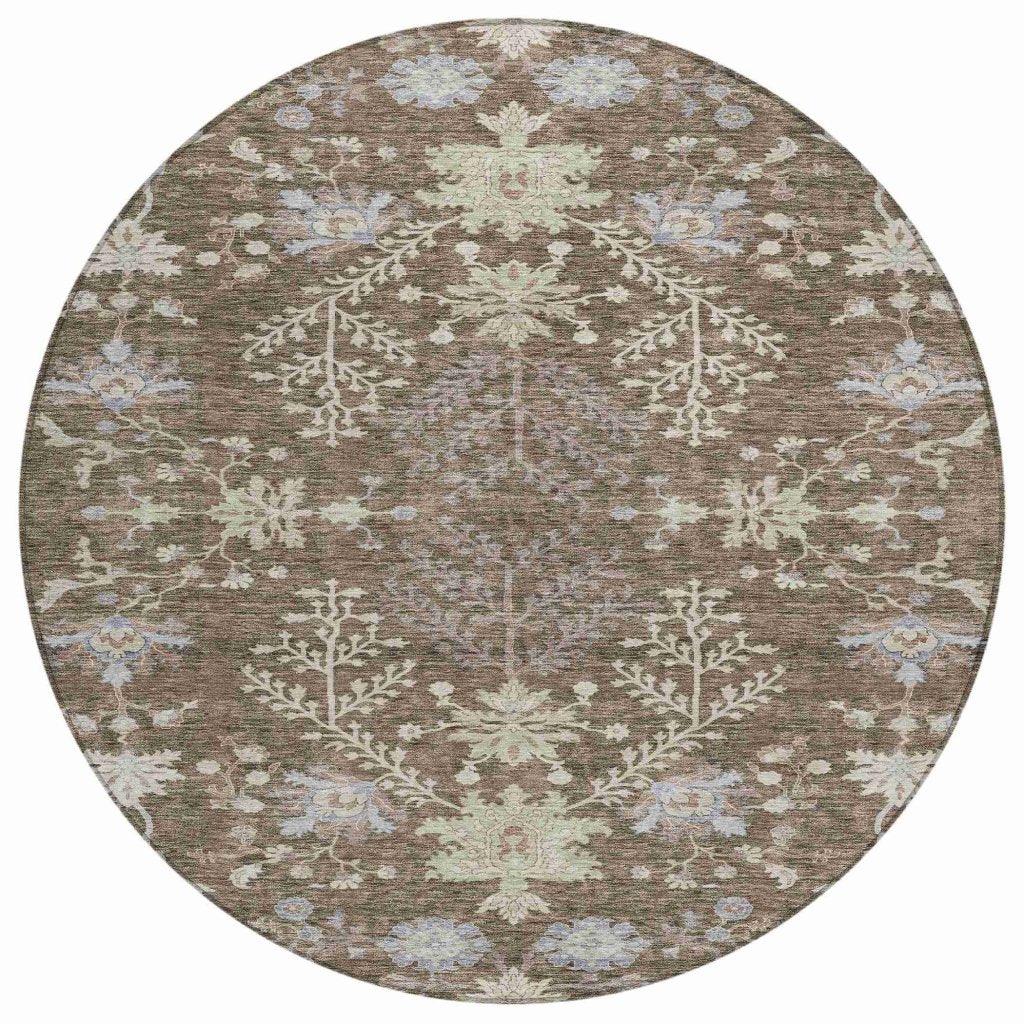 LOOMLAN Rugs Doris Brown Washable Indoor-Outdoor Rug