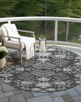 LOOMLAN Rugs Doris Charcoal Washable Indoor-Outdoor Rug