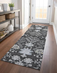 LOOMLAN Rugs Doris Charcoal Washable Indoor-Outdoor Rug