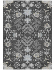 LOOMLAN Rugs Doris Charcoal Washable Indoor-Outdoor Rug