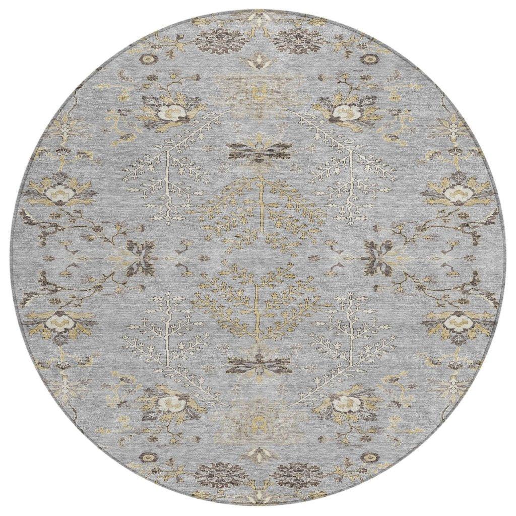 LOOMLAN Rugs Doris Gray Washable Indoor-Outdoor Rug