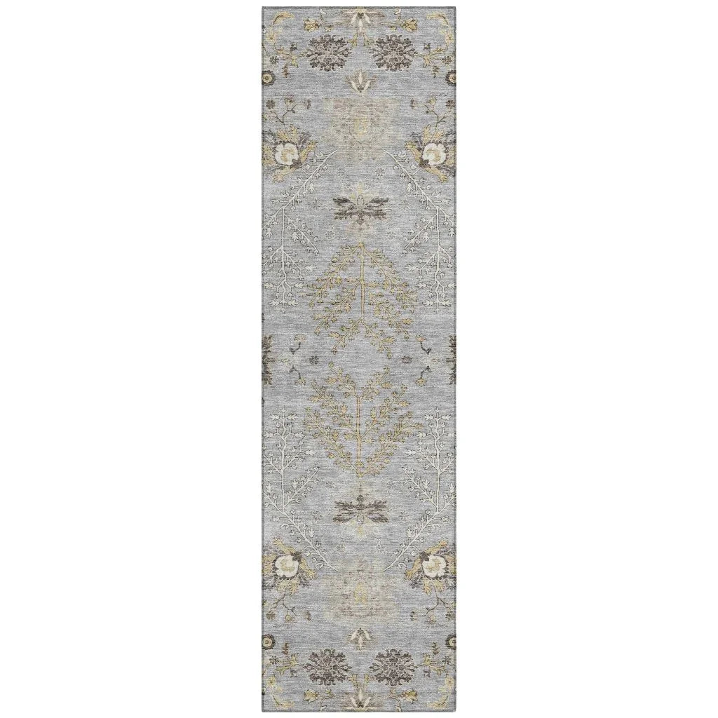 LOOMLAN Rugs Doris Gray Washable Indoor-Outdoor Rug