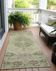 LOOMLAN Rugs Doris Green Washable Indoor-Outdoor Rug