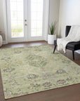 LOOMLAN Rugs Doris Green Washable Indoor-Outdoor Rug