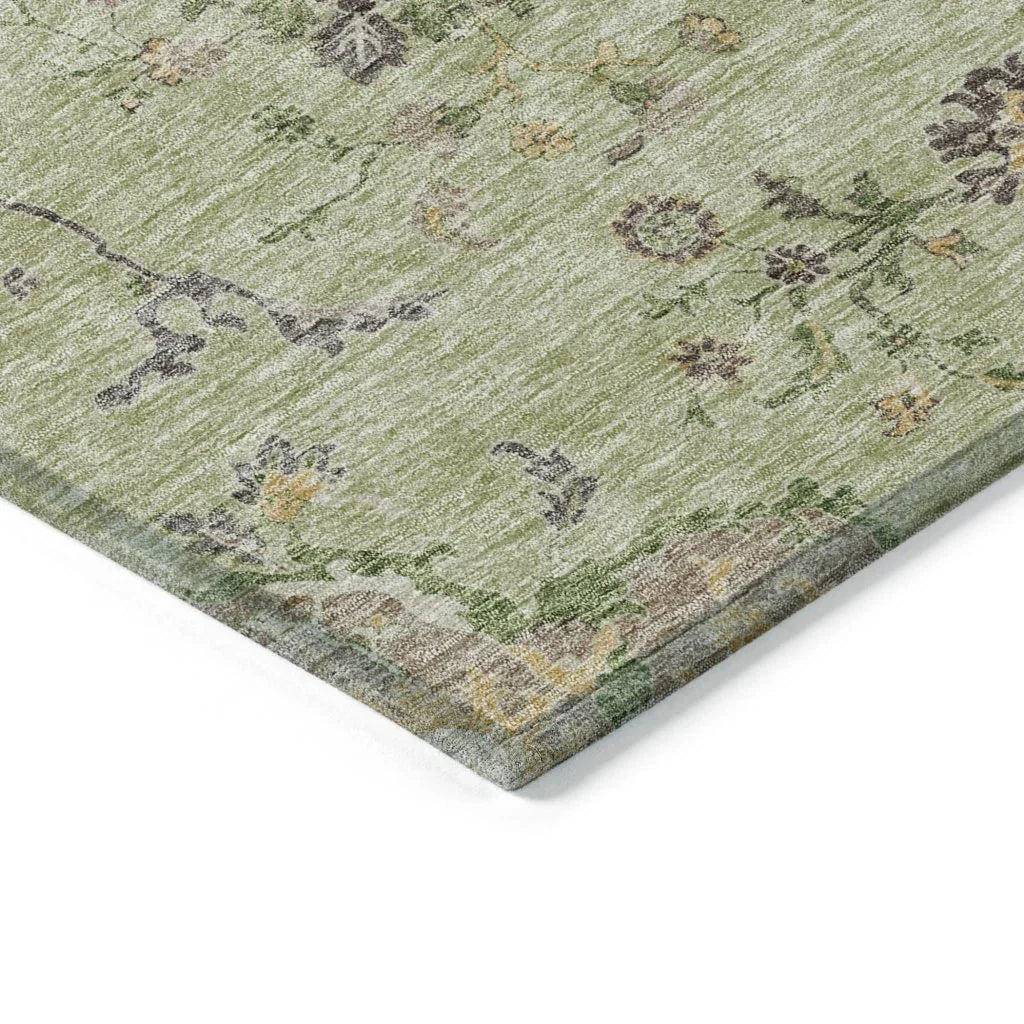 LOOMLAN Rugs Doris Green Washable Indoor-Outdoor Rug