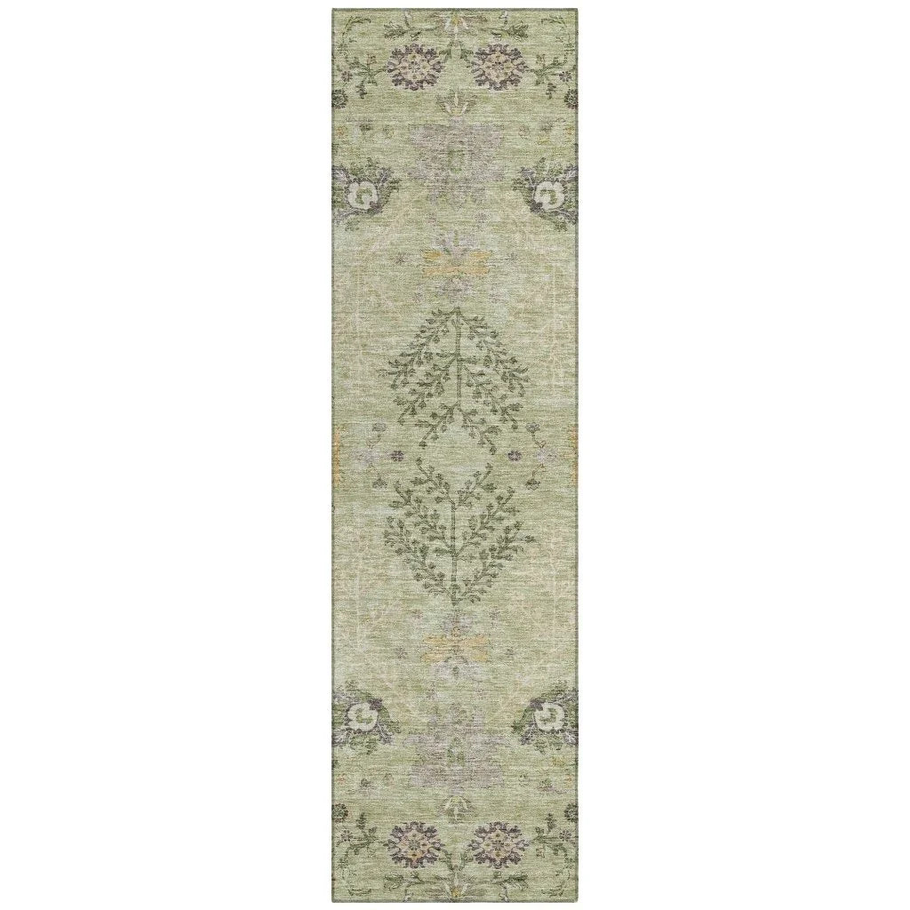 LOOMLAN Rugs Doris Green Washable Indoor-Outdoor Rug