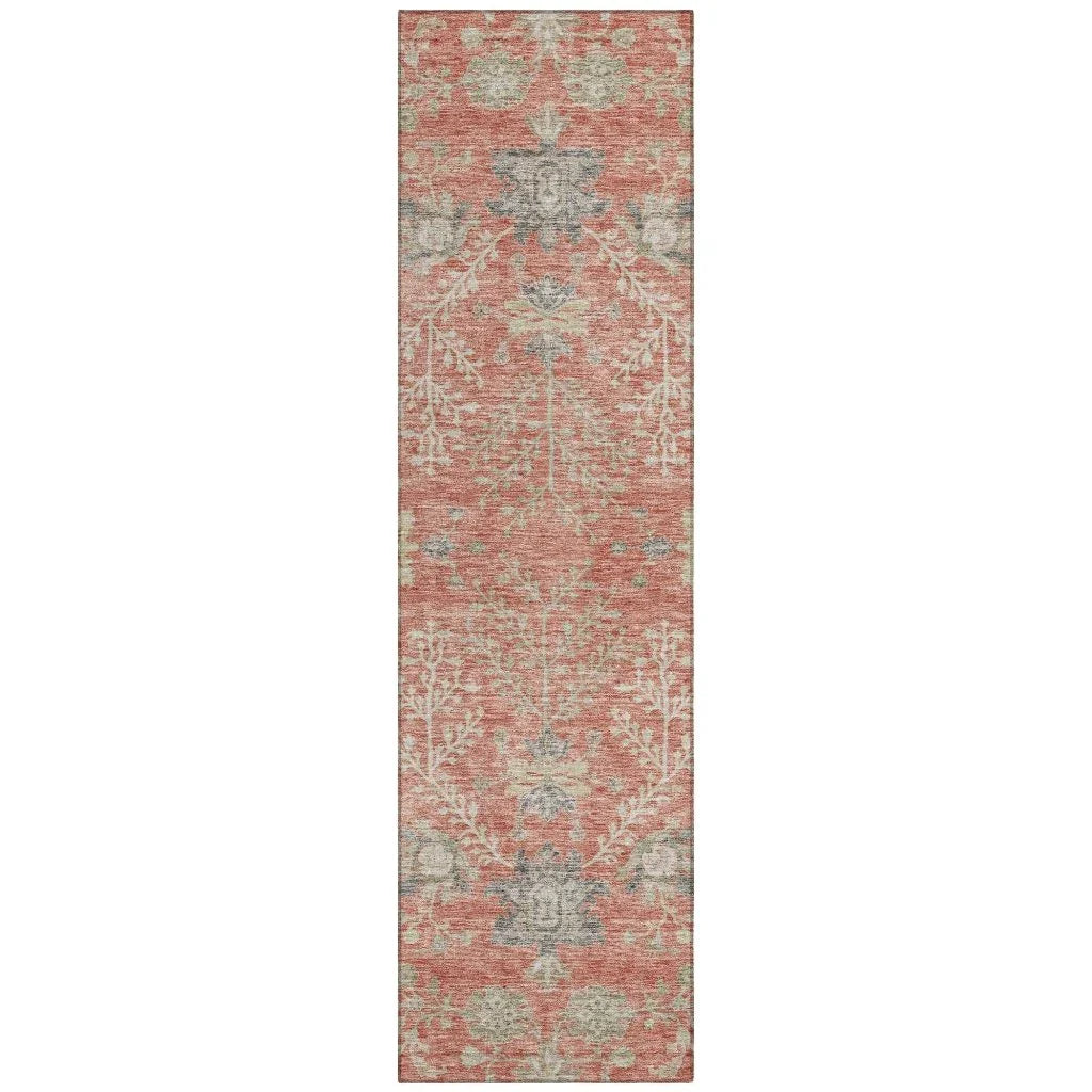 LOOMLAN Rugs Doris Orange Washable Indoor-Outdoor Rug