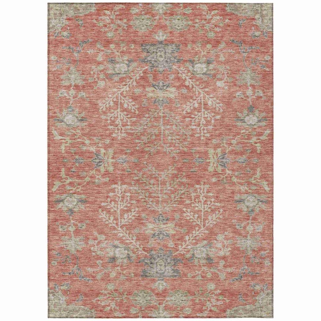 LOOMLAN Rugs Doris Orange Washable Indoor-Outdoor Rug