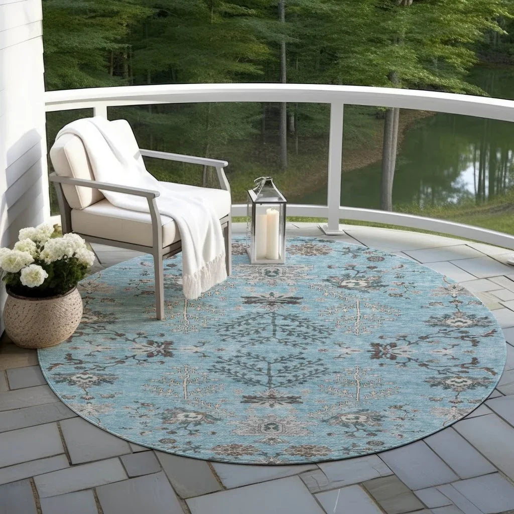 LOOMLAN Rugs Doris Sky Washable Indoor-Outdoor Rug