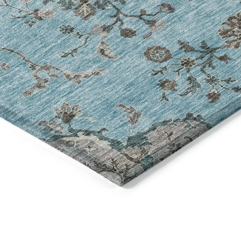 LOOMLAN Rugs Doris Sky Washable Indoor-Outdoor Rug
