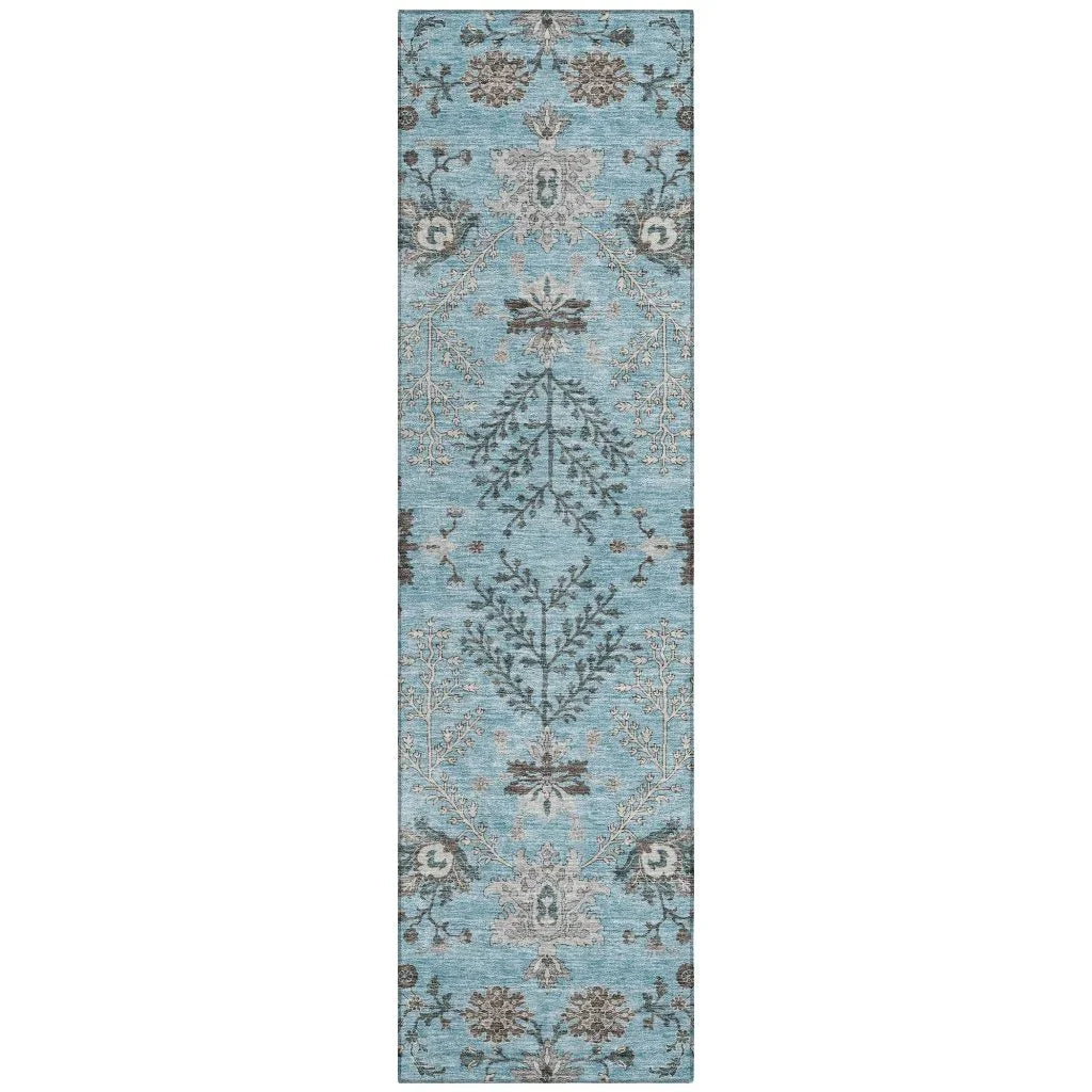 LOOMLAN Rugs Doris Sky Washable Indoor-Outdoor Rug