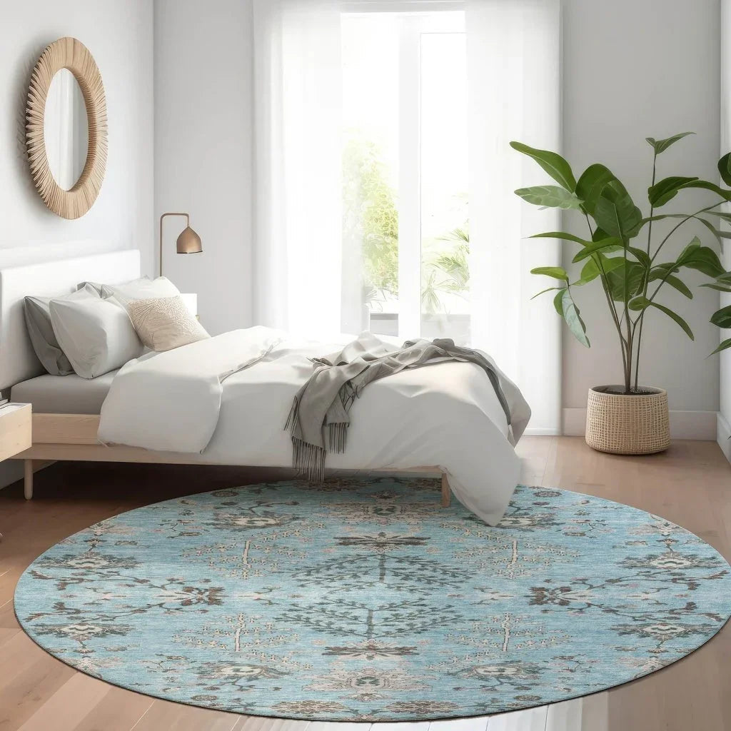 LOOMLAN Rugs Doris Sky Washable Indoor-Outdoor Rug