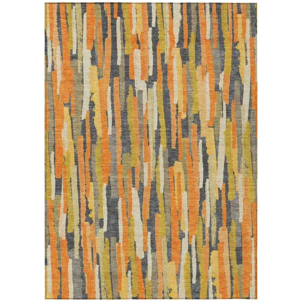 LOOMLAN Rugs Dunae Orange Washable Indoor-Outdoor Rug