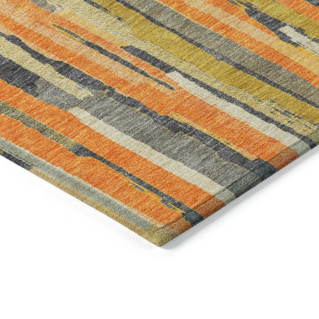 LOOMLAN Rugs Dunae Orange Washable Indoor-Outdoor Rug