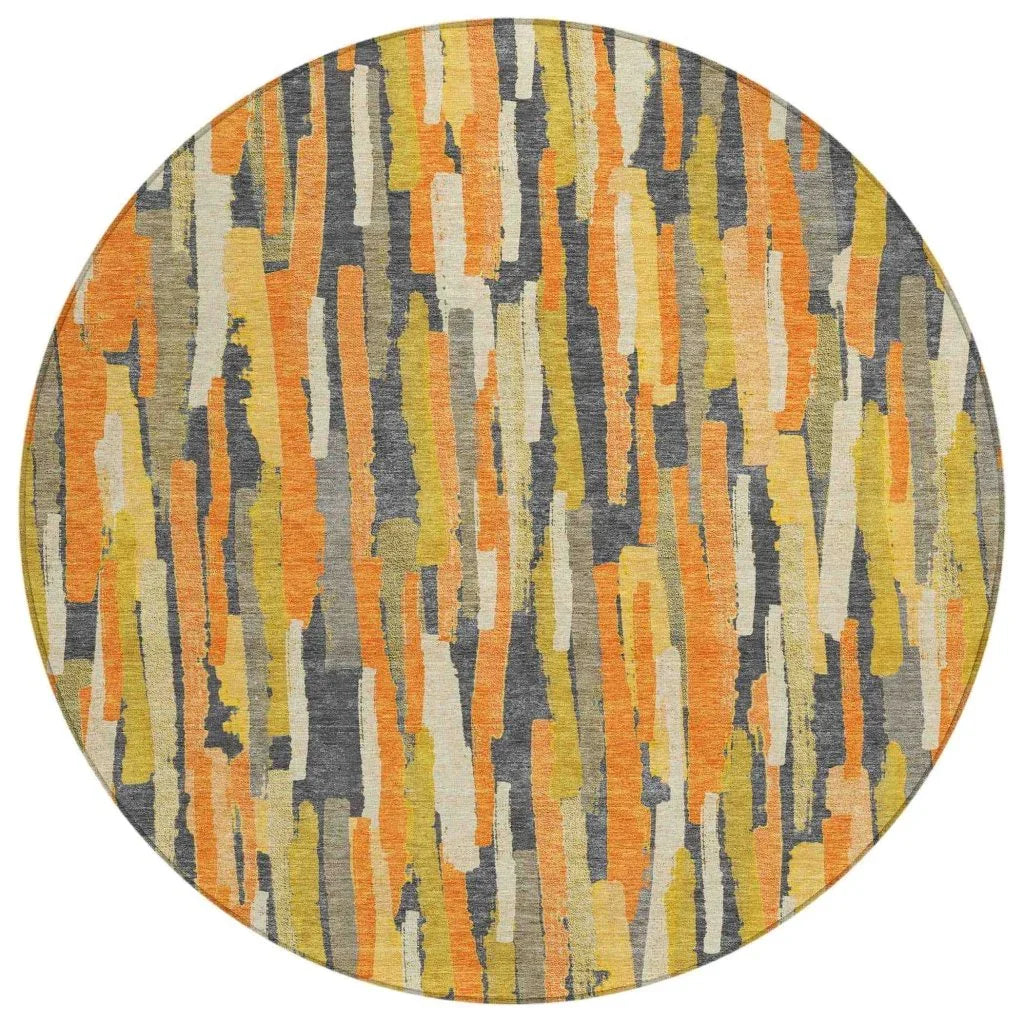 LOOMLAN Rugs Dunae Orange Washable Indoor-Outdoor Rug