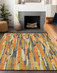 LOOMLAN Rugs Dunae Orange Washable Indoor-Outdoor Rug