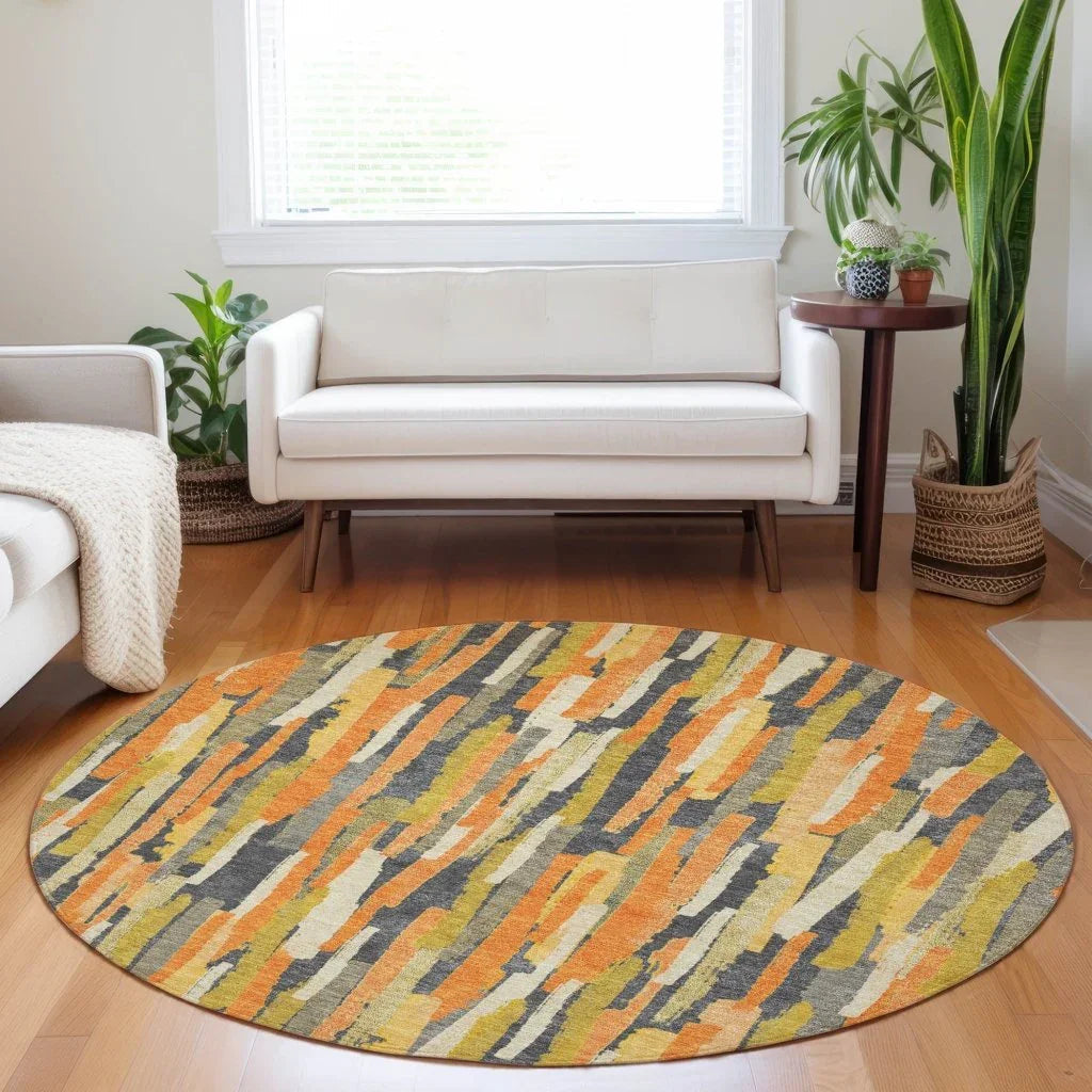 LOOMLAN Rugs Dunae Orange Washable Indoor-Outdoor Rug