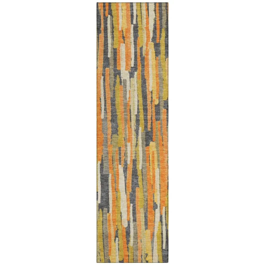 LOOMLAN Rugs Dunae Orange Washable Indoor-Outdoor Rug