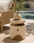 Kofi Natural Suar Wooden Outdoor Stool - view 3