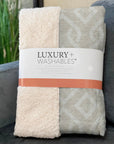Offset Stripes Beige Washable Indoor-Outdoor Rug