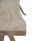Log Natural Solid Teak Outdoor Bench -- Natural