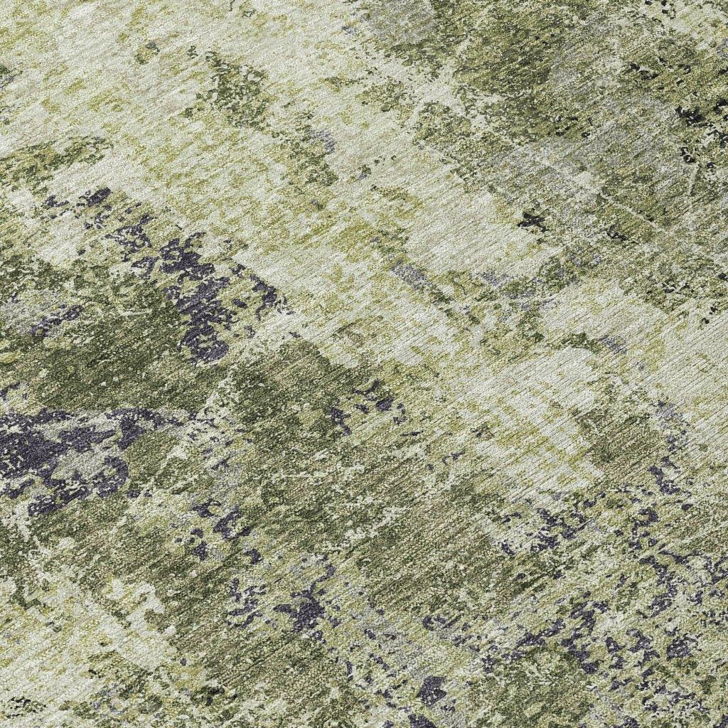 LOOMLAN Rugs Ebonelle Green Washable Indoor-Outdoor Rug