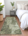 LOOMLAN Rugs Ebonelle Green Washable Indoor-Outdoor Rug