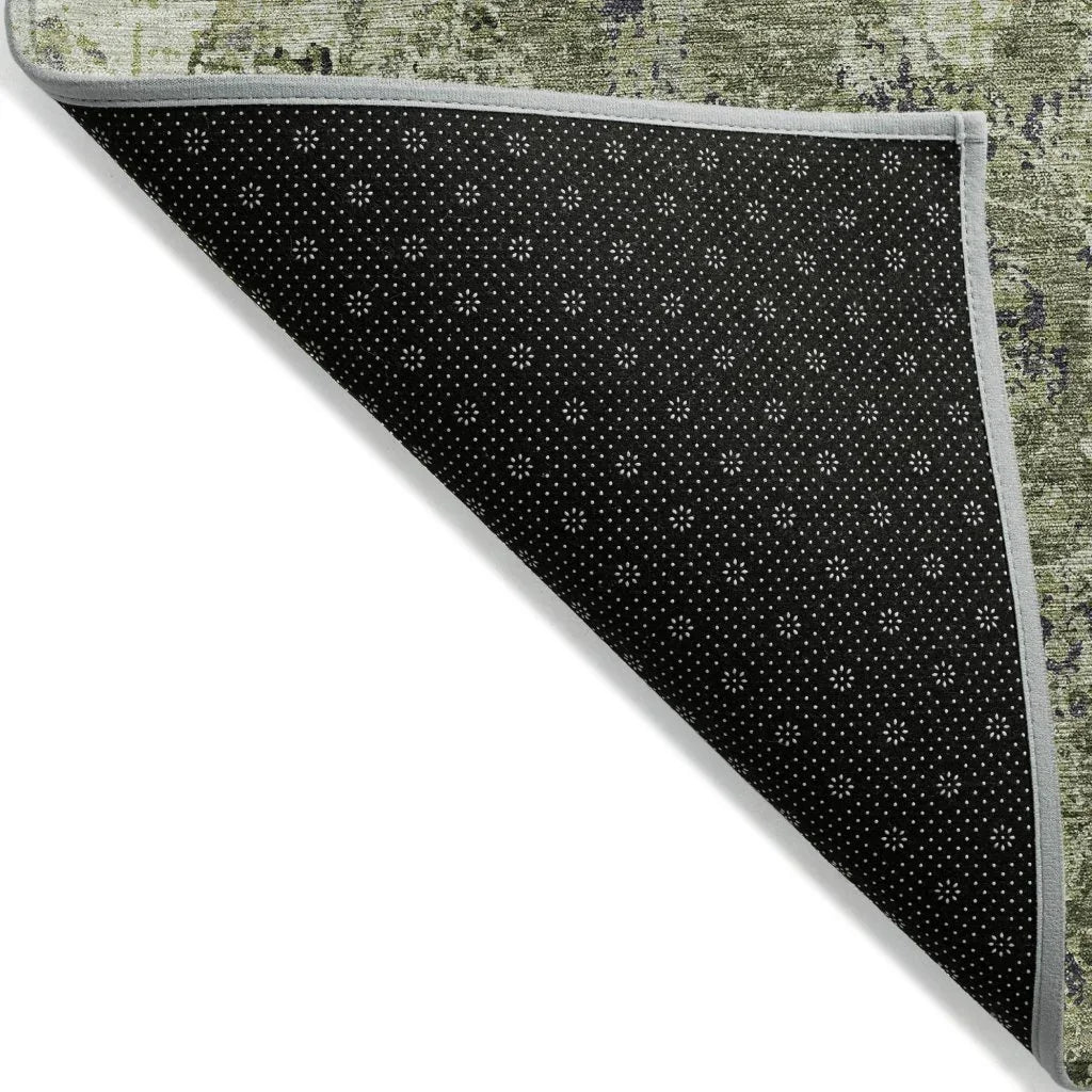 LOOMLAN Rugs Ebonelle Green Washable Indoor-Outdoor Rug