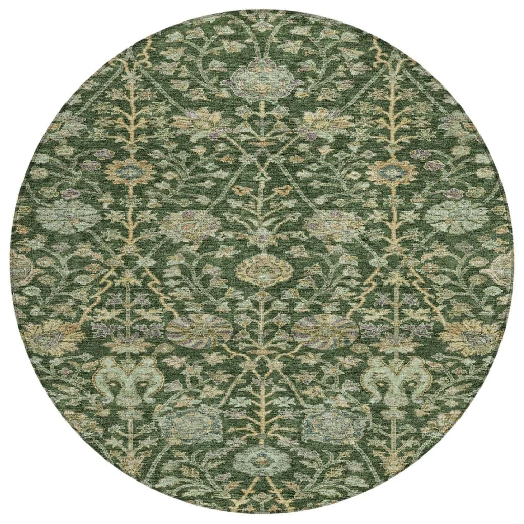 LOOMLAN Rugs Echo Green Washable Indoor-Outdoor Rug
