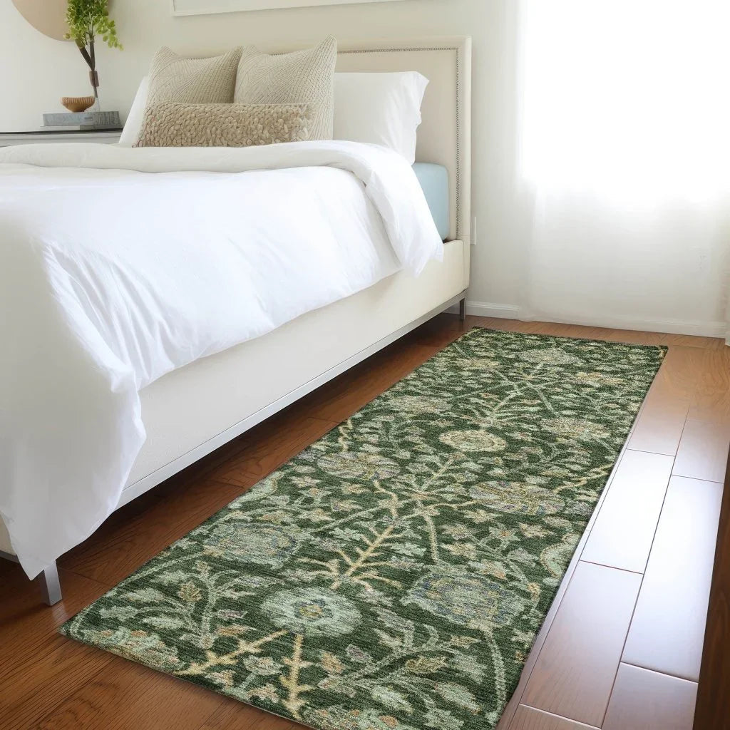 LOOMLAN Rugs Echo Green Washable Indoor-Outdoor Rug
