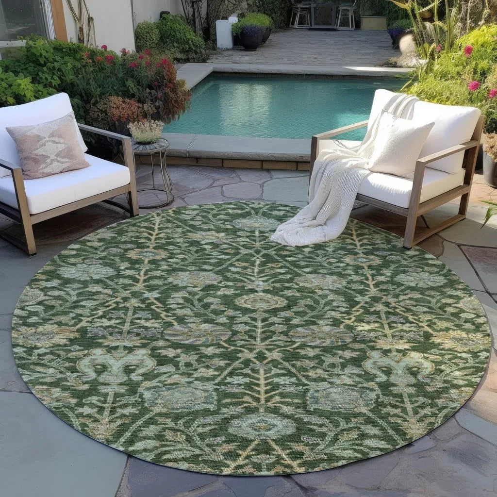 LOOMLAN Rugs Echo Green Washable Indoor-Outdoor Rug
