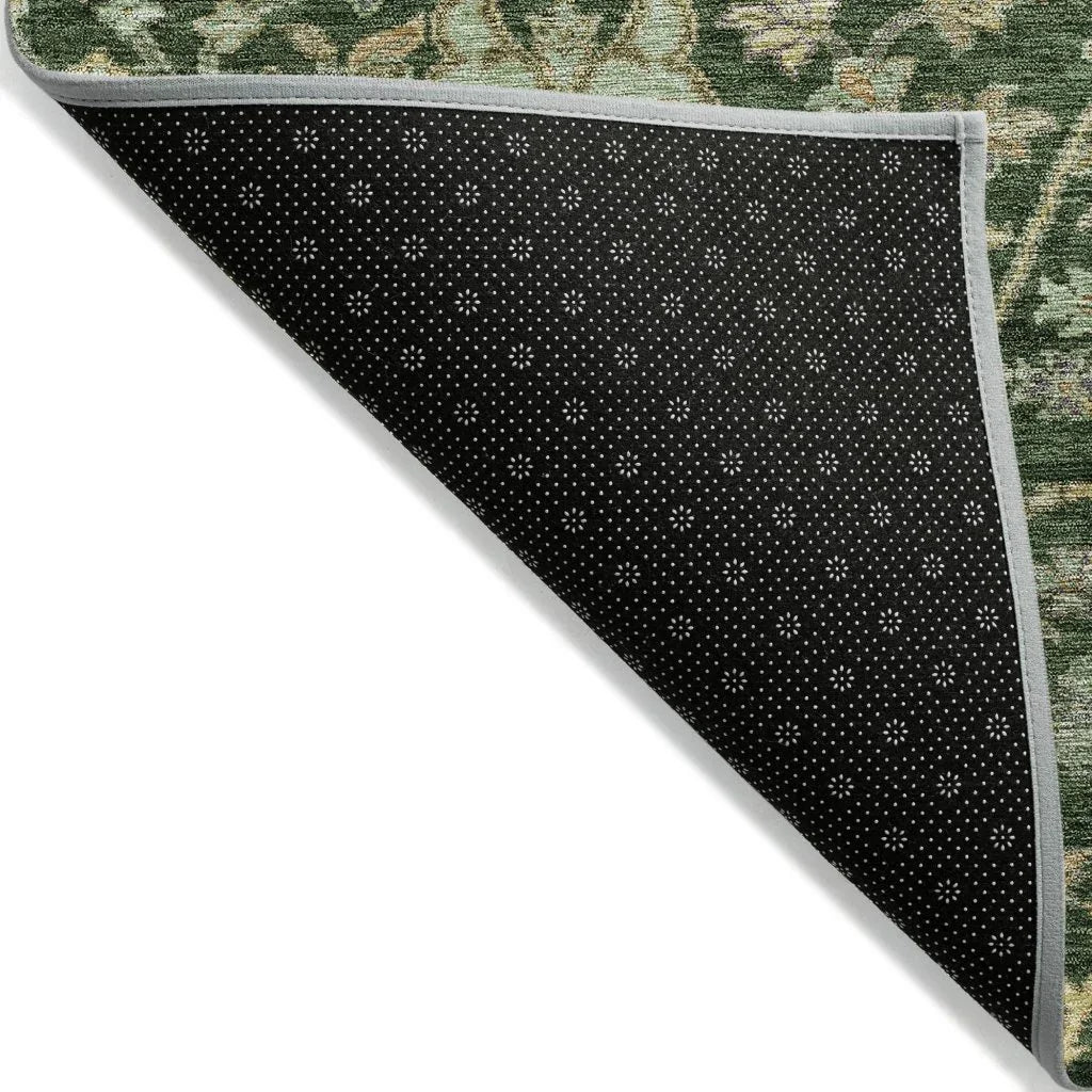 LOOMLAN Rugs Echo Green Washable Indoor-Outdoor Rug