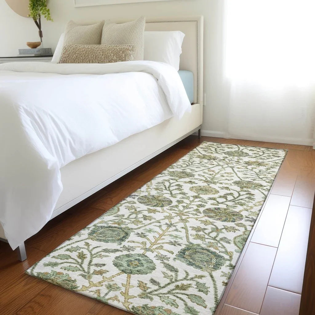LOOMLAN Rugs Echo Ivory Washable Indoor-Outdoor Rug