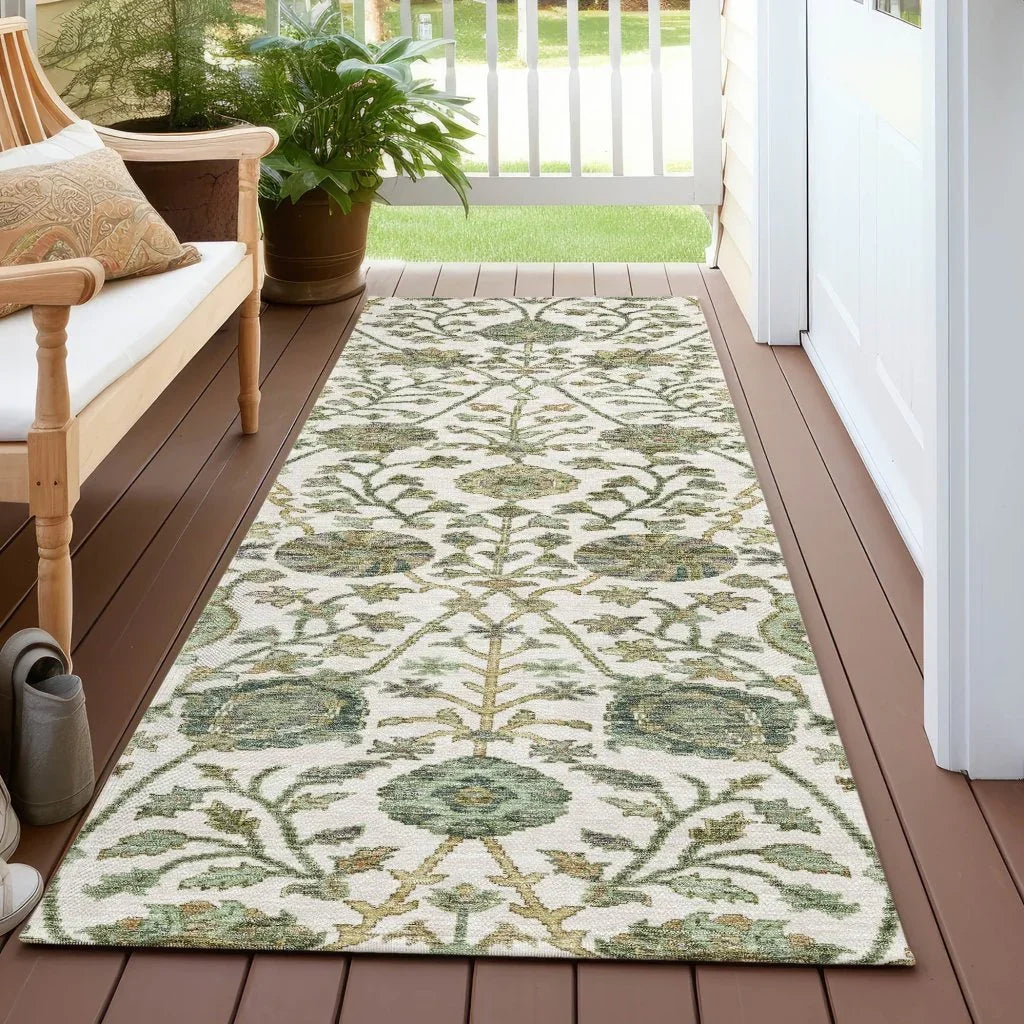 LOOMLAN Rugs Echo Ivory Washable Indoor-Outdoor Rug