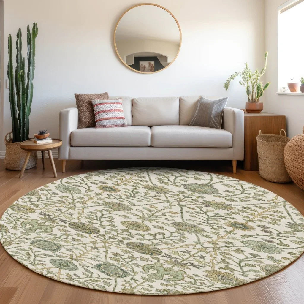 LOOMLAN Rugs Echo Ivory Washable Indoor-Outdoor Rug