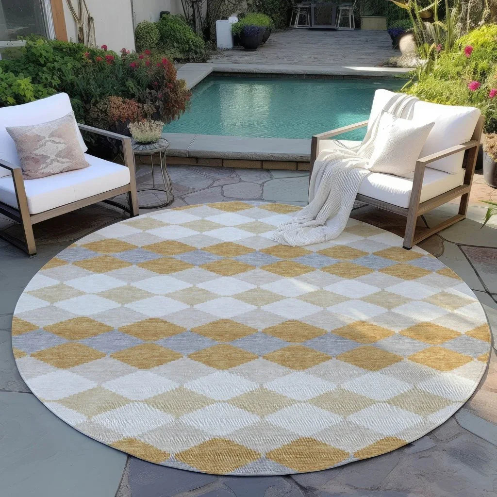LOOMLAN Rugs Eira Gold Washable Indoor-Outdoor Rug