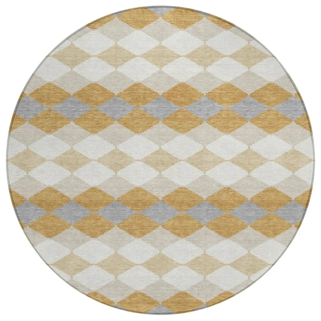 LOOMLAN Rugs Eira Gold Washable Indoor-Outdoor Rug