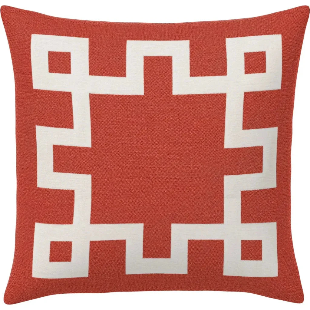 El Greco Papaya Handmade Outdoor Pillow - LOOMLAN - Earnest Collection - Outdoor Pillows