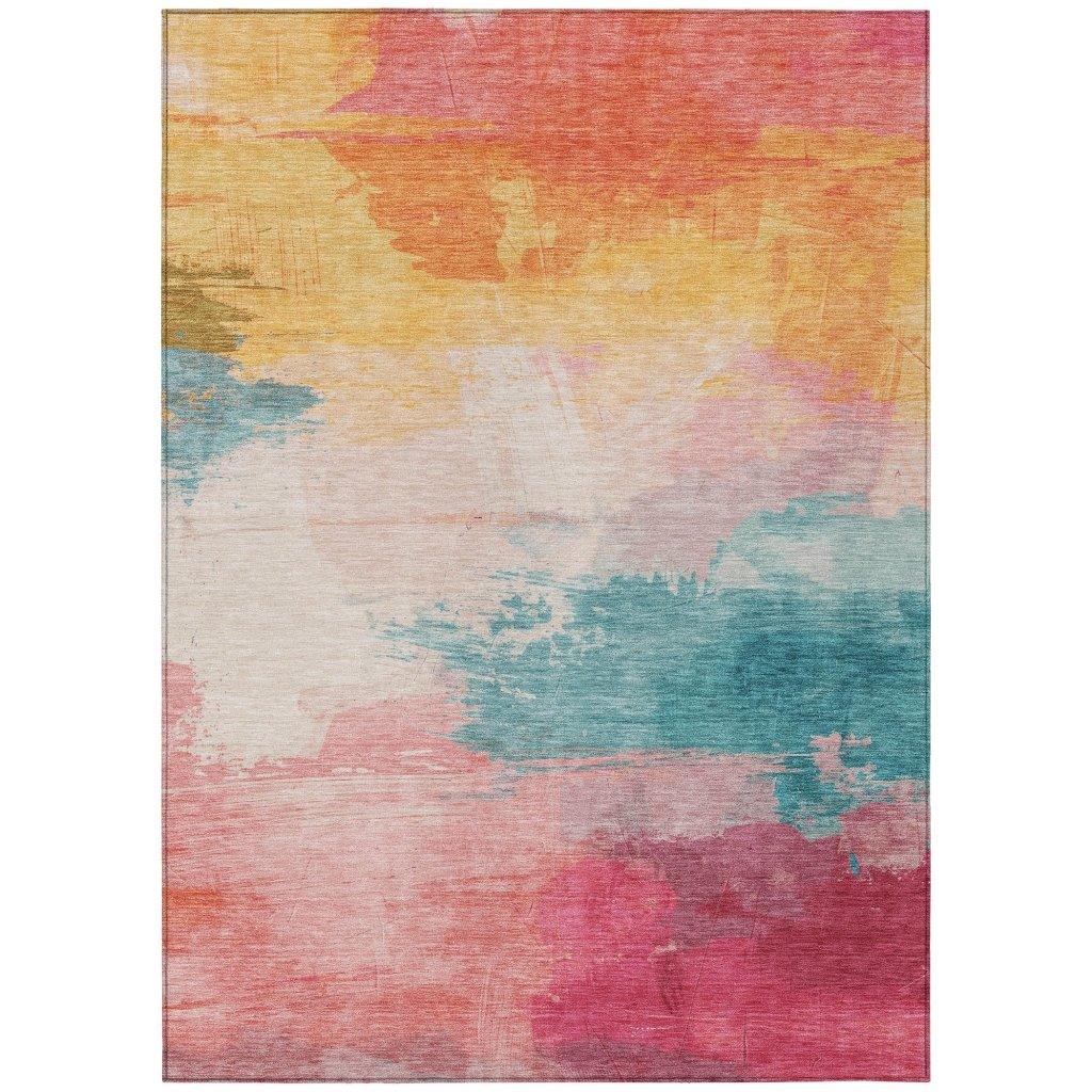 LOOMLAN Rugs Elanisse Pink Washable Indoor-Outdoor Rug
