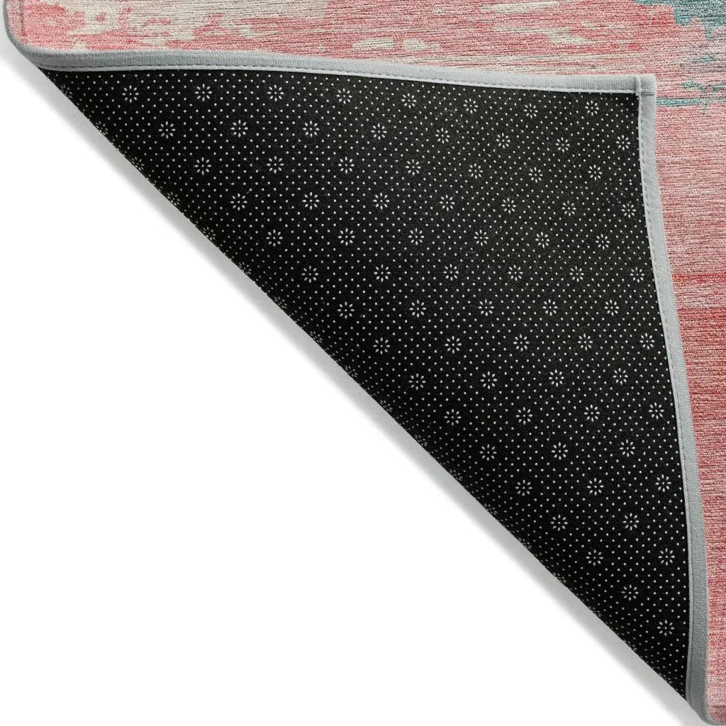 LOOMLAN Rugs Elanisse Pink Washable Indoor-Outdoor Rug