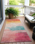 LOOMLAN Rugs Elanisse Pink Washable Indoor-Outdoor Rug