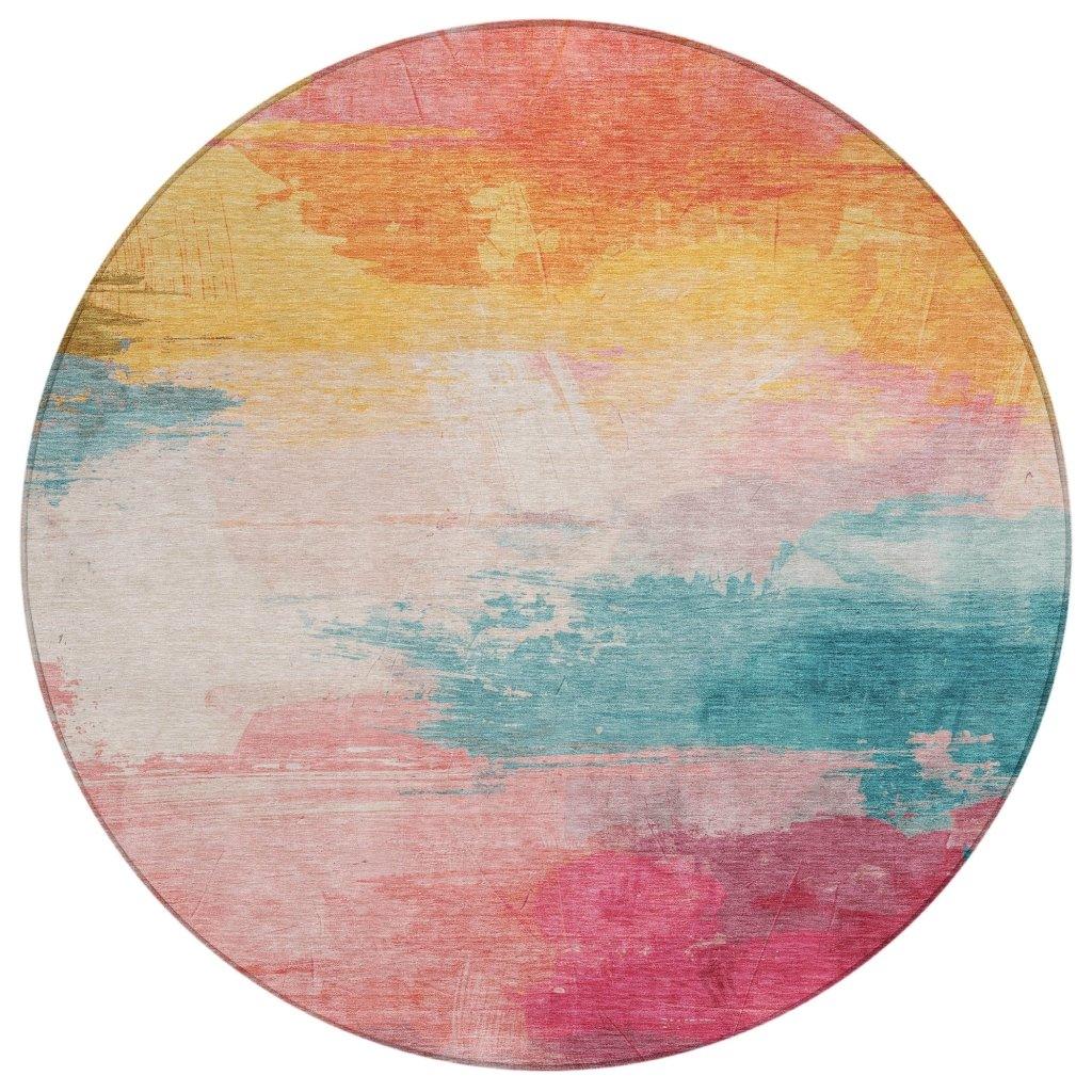 LOOMLAN Rugs Elanisse Pink Washable Indoor-Outdoor Rug