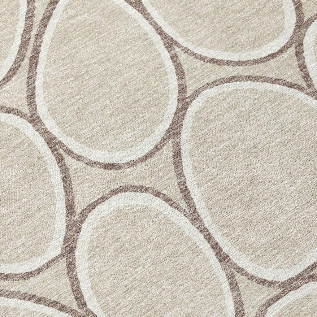 LOOMLAN Rugs Elantra Beige Washable Indoor-Outdoor Rug