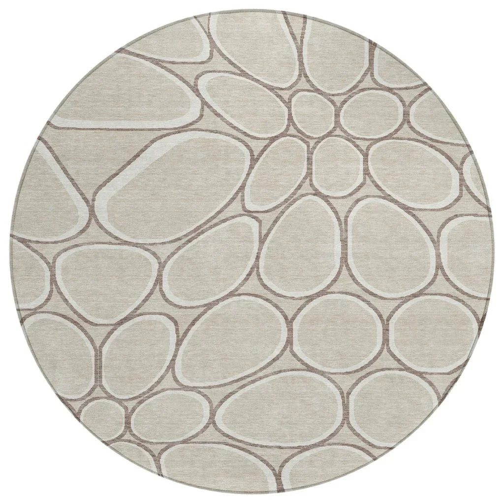 LOOMLAN Rugs Elantra Beige Washable Indoor-Outdoor Rug