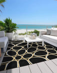 LOOMLAN Rugs Elantra Black Washable Indoor-Outdoor Rug