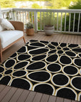 LOOMLAN Rugs Elantra Black Washable Indoor-Outdoor Rug
