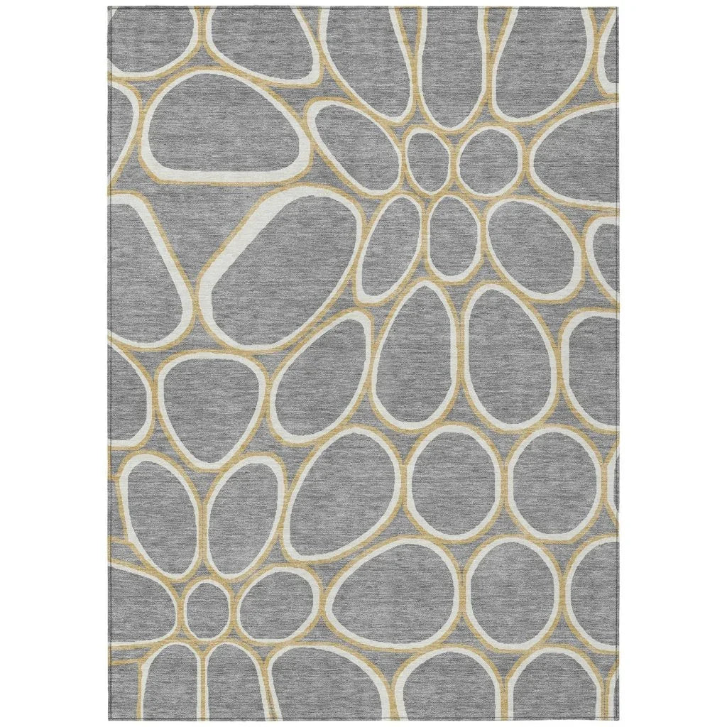LOOMLAN Rugs Elantra Gray Washable Indoor-Outdoor Rug