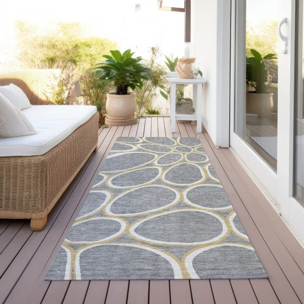 LOOMLAN Rugs Elantra Gray Washable Indoor-Outdoor Rug