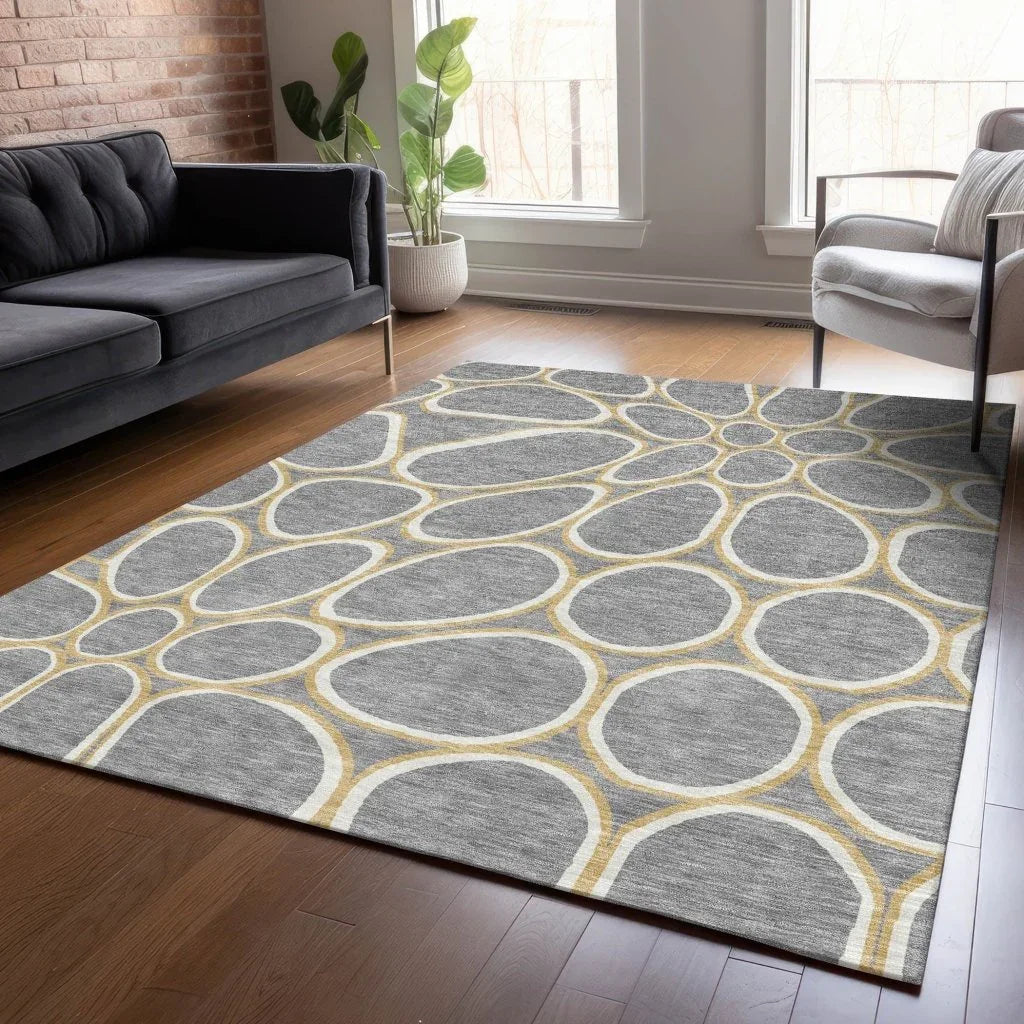 LOOMLAN Rugs Elantra Gray Washable Indoor-Outdoor Rug