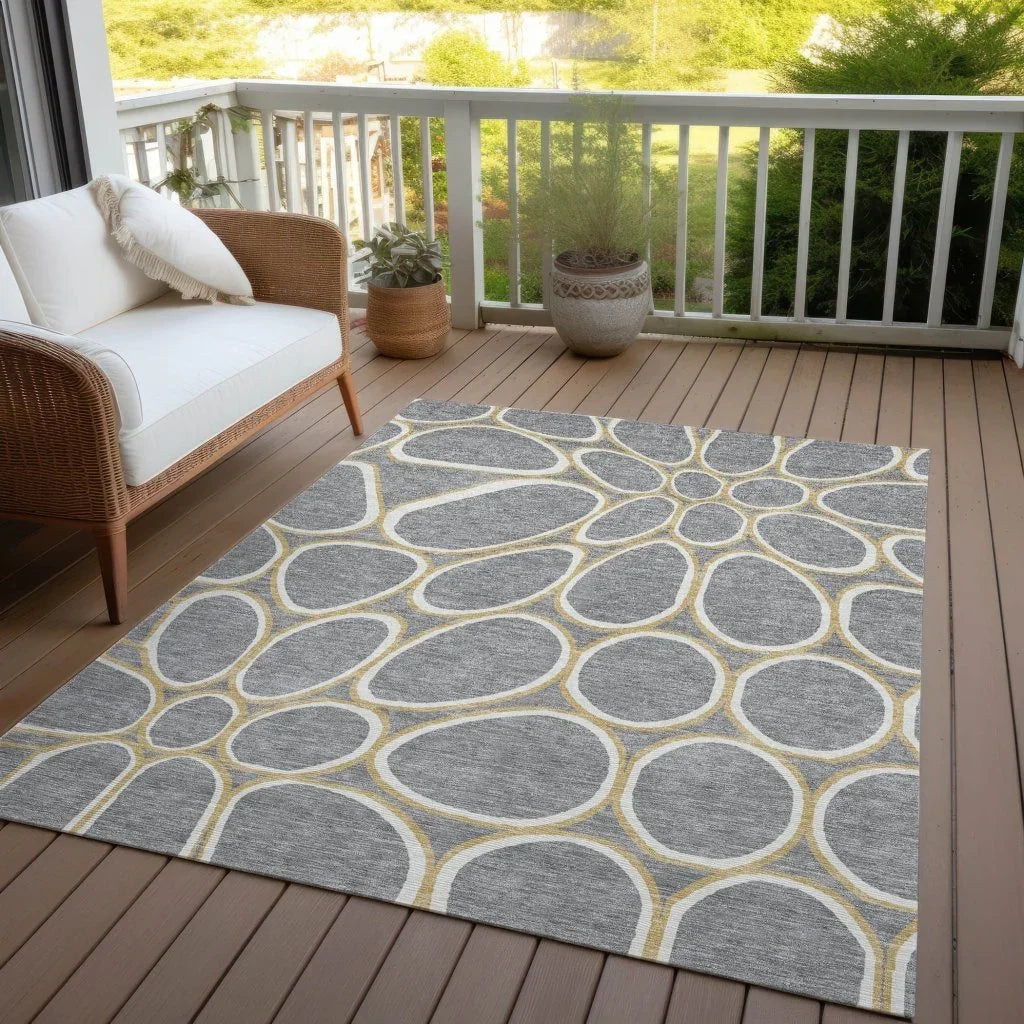 LOOMLAN Rugs Elantra Gray Washable Indoor-Outdoor Rug